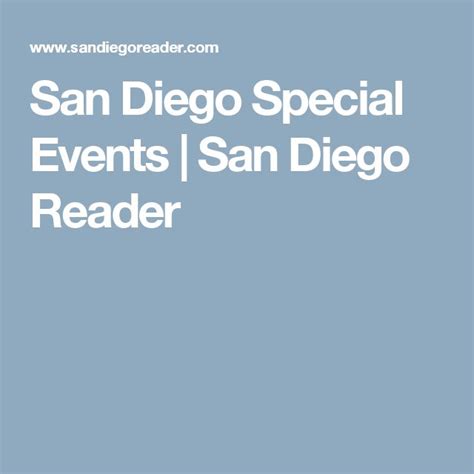 sdreader events|san diego reader calendar of events.